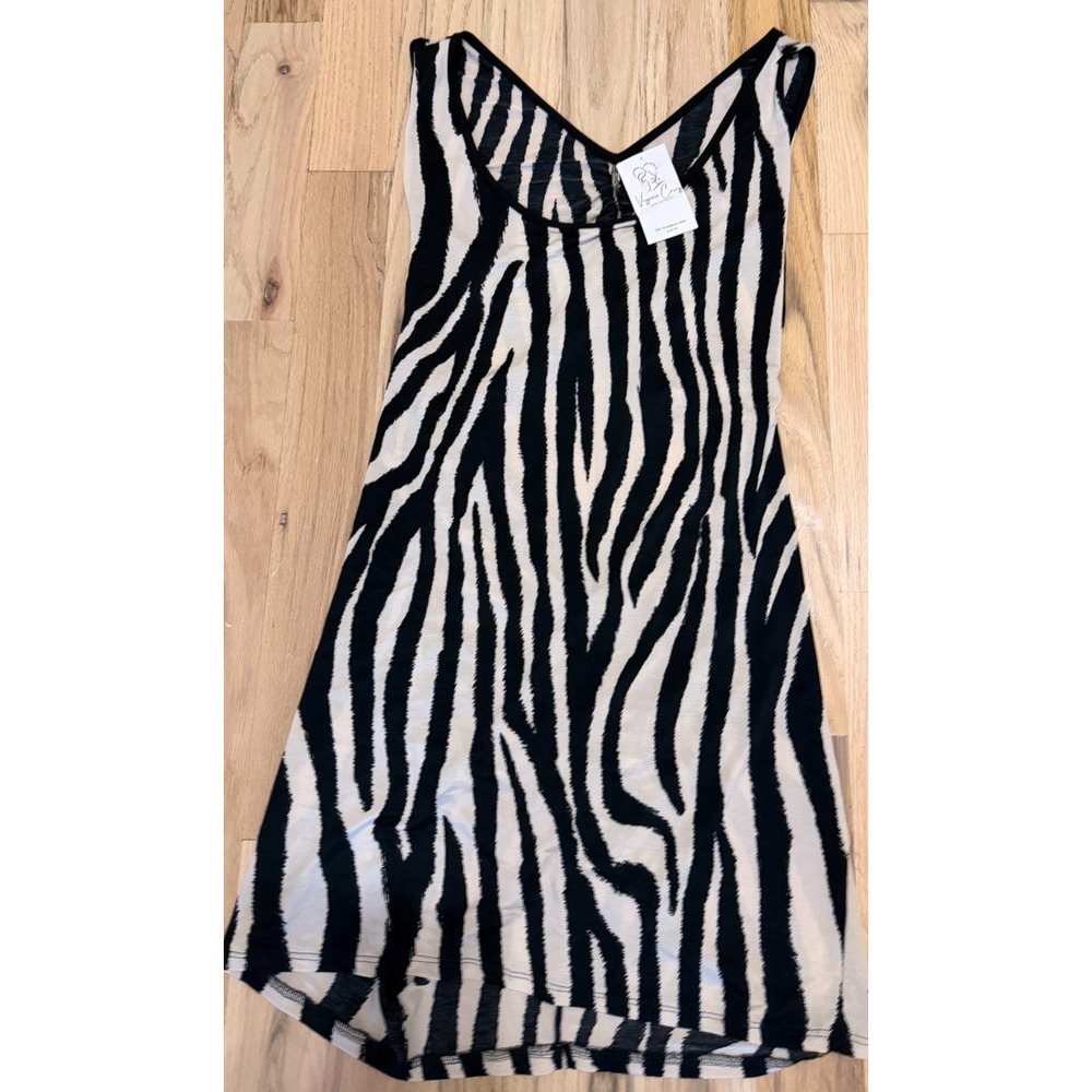 Virginia Curvy Boutique Zebra Bodycon Mini Dress Cut Out Back Ruched 3X NWT